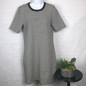 🙂Joe fresh T-shirt dress black ivory stripe SZ M